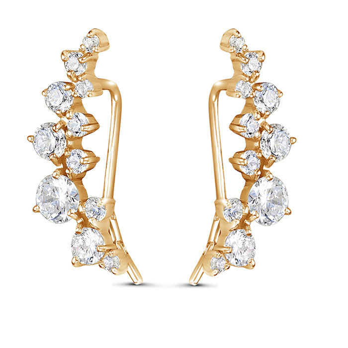 z2-10707 Серьги с фианитами. Золото 585. 