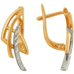 z2-376 Серьги без вставок. Золото 585.