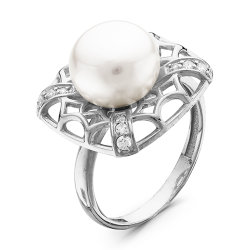 z1-9119 Кольцо с жемчугом. Серебро 925.