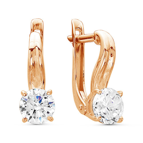 z2-9400 Серьги с фианитами. Золото 585. 