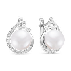 z2-8890 Серьги с жемчугом. Серебро 925.