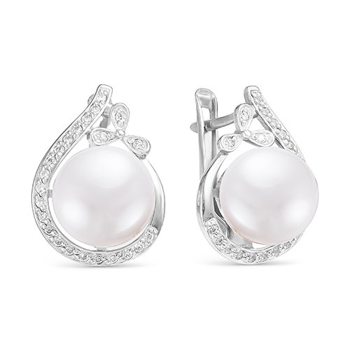 z2-8890 Серьги с жемчугом. Серебро 925. 