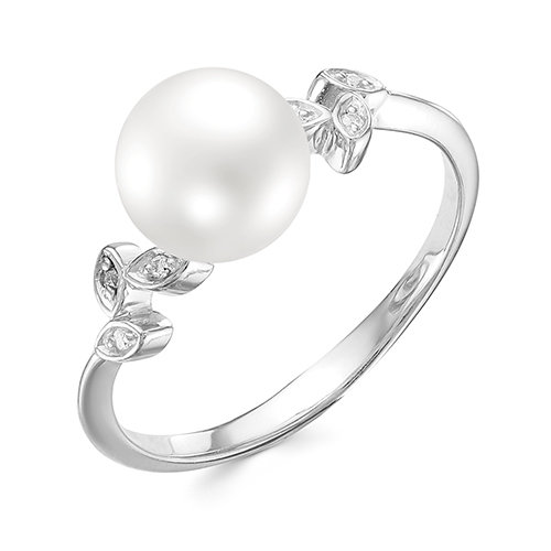 z1-9661 Кольцо с жемчугом. Серебро 925. 