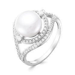 z1-9658 Кольцо с жемчугом. Серебро 925.