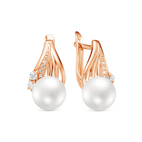 z 2-10222 Серьги с жемчугом. Золото 585. 