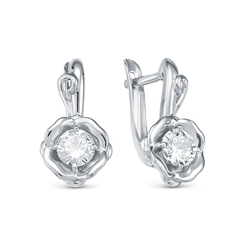 z2-10264 Серьги с фианитами. Серебро 925. 