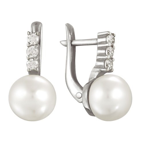 z2-8305 Серьги с жемчугом. Серебро 925. 