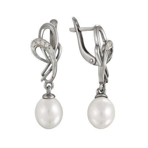 z2-8567 Серьги с жемчугом. Серебро 925. 