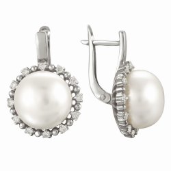 z2-8324 Серьги с жемчугом. Серебро 925.