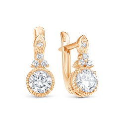 z2-10122 Серьги с фианитами. Золото 585.