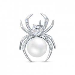 z7-093 Брошь с фианитами. Серебро 925.