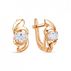 z2-10505 Серьги с фианитами. Золото 585.