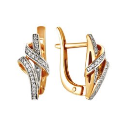 z2-8483 Серьги с бриллиантовой россыпью. Золото 585.