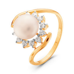 z1-8942 Кольцо с жемчугом. Золото 585.