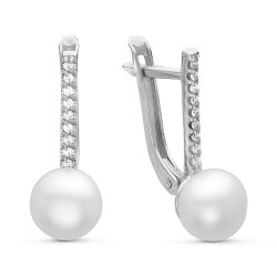 z2-9342 Серьги с жемчугом. Серебро 925.