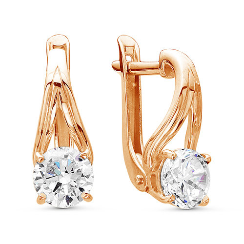 z2-9399 Серьги с фианитами. Золото 585. 