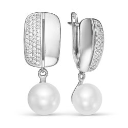 z2-9550 Серьги с жемчугом. Серебро 925.
