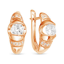 z2-9567 Серьги с фианитами. Золото 585.