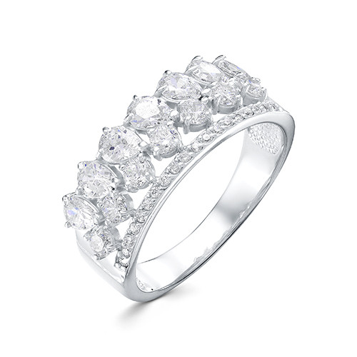 z1-9836 Кольцо с фианитами. Серебро 925.  