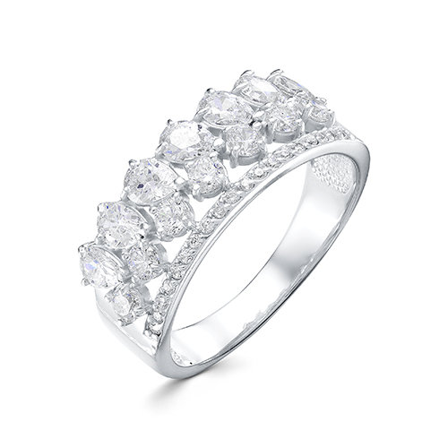 z1-9836 Кольцо с фианитами. Серебро 925. 