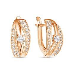 z2-10021 Серьги с фианитами. Золото 585.