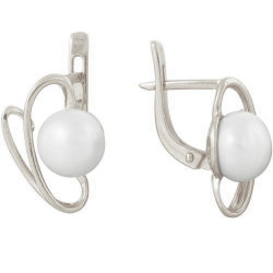 z2-5049 Серьги с жемчугом. Серебро 925.
