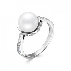 z1-10336 Кольцо с жемчугом. Серебро 925.