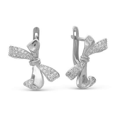 z2-8876 Серьги с фианитами. Серебро 925.