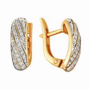 z2-8343 Серьги с бриллиантовой россыпью. Золото 585.