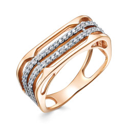 z1-11372 Кольцо с фианитами. Золото 585.