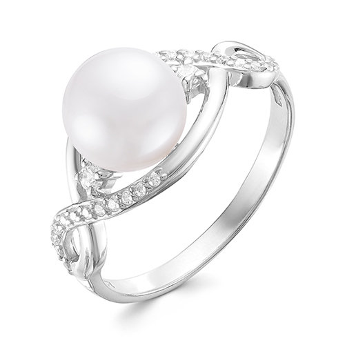 z1-9663 Кольцо с жемчугом. Серебро 925. 