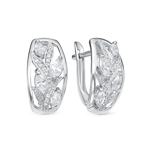 z2-10091 Серьги с фианитами. Серебро 925. 