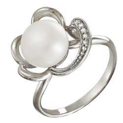 z1-8569 Кольцо с жемчугом. Серебро 925.