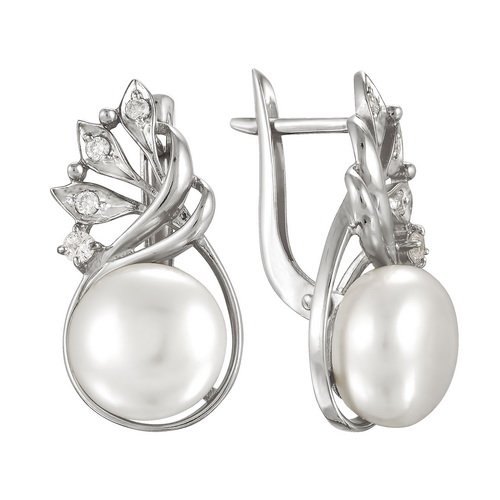 z2-8328 Серьги с жемчугом. Серебро 925. 