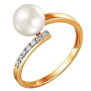 z1-8300 Кольцо с жемчугом. Золото 585. 