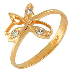 z1-022 Кольцо с фианитами. Золото 585.