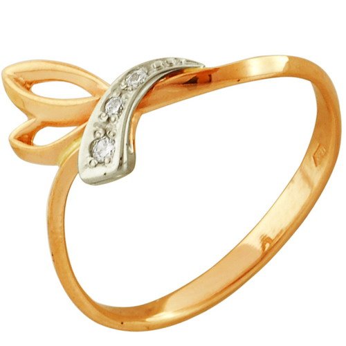 z1-712k Кольцо с фианитами. Золото 585. 