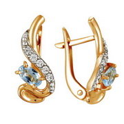 z2-8367 Серьги с полудрагоценными вставками. Золото 585.