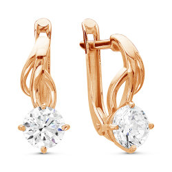 z2-9394 Серьги с фианитами. Золото 585.