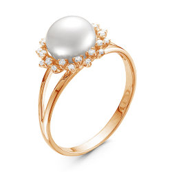 z1-9433 Кольцо с жемчугом. Золото 585.