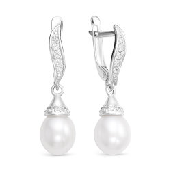 z2-9622 Серьги с жемчугом. Серебро 925.