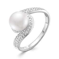 z1-9649 Кольцо с жемчугом. Серебро 925.