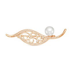 z7-071 Брошь с жемчугом. Золото 585.
