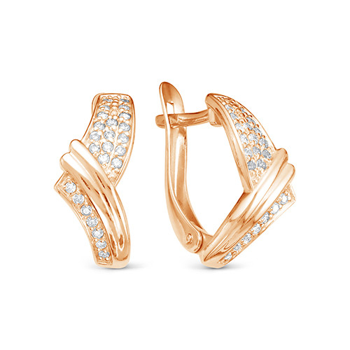 z2-10031 Серьги с фианитами. Золото 585. 