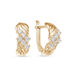 z2-10084 Серьги с фианитами. Золото 585.