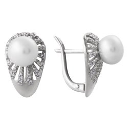 z2-7776 Серьги с жемчугом. Серебро 925.