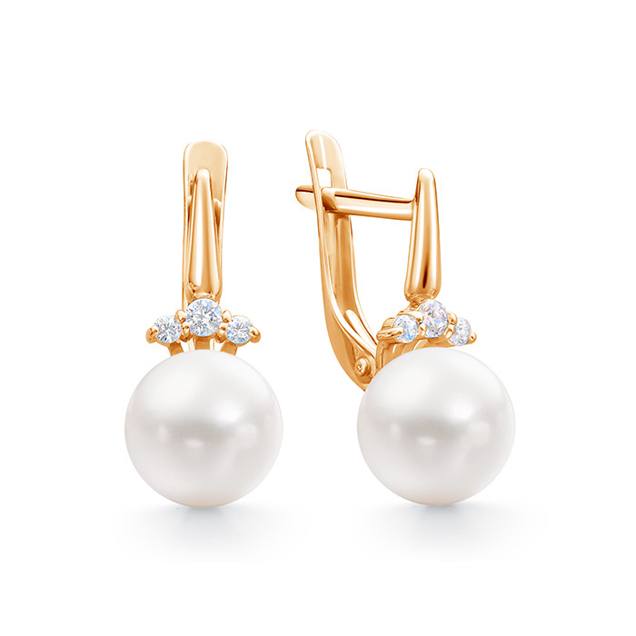 z2-10657 Серьги с жемчугом. Золото 585. 