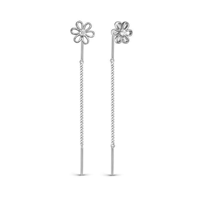 z2-11352 Серьги с фианитами. Серебро 925.  