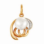 z3-8339 Подвеска с жемчугом. Золото 585.