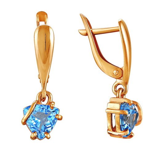 z2-8449 Серьги с полудрагоценными вставками. Золото 585. 